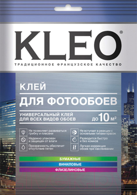 

Клей для обоев KLEO, Прозрачный, Photo. Для фотообоев