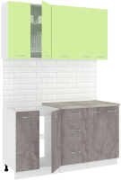Готовая кухня Кортекс-мебель Корнелия Лира 1.5м (зеленый/оникс/марсель) - 
