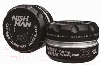 Воск для укладки волос NishMan C3 Dark Black цветной (100мл)