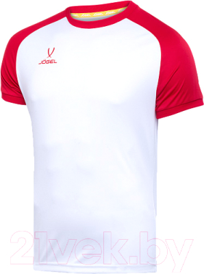 Футболка игровая футбольная Jogel Camp Reglan Jersey / JFT-1021 (L, белый/красный)