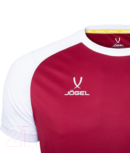 Футболка игровая футбольная Jogel Camp Reglan Jersey / JFT-1021 (S, гранатовый/белый) — фото 3
