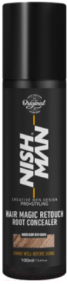 Тонирующий спрей для волос NishMan Magic Touch Up Консилер (100мл, коричневый)