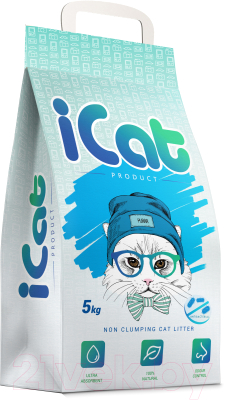 

Наполнитель для туалета iCat, Антибактериальный, впитывающий