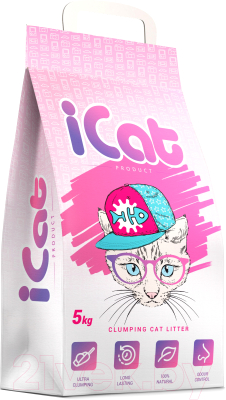 

Наполнитель для туалета iCat, Без запаха, комкующийся