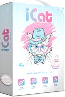 

Наполнитель для туалета iCat, Детская присыпка, комкующийся белый в коробке