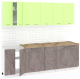 Готовая кухня Кортекс-мебель Корнелия Лира 2.4м (зеленый/оникс/мадрид) - 