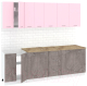 Готовая кухня Кортекс-мебель Корнелия Лира 2.4м (розовый/оникс/мадрид) - 