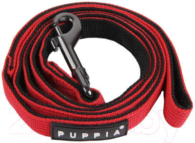 Поводок Puppia Tone / PDCF-AL30-RD-M (красный/черный)