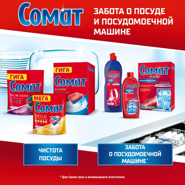 Порошок для посудомоечных машин Сомат Classic (3кг)