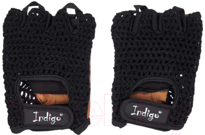 Перчатки для пауэрлифтинга Indigo SB-16-1967 (XL, черный/коричневый)
