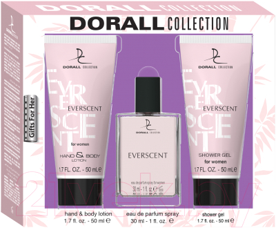 Парфюмерный набор Dorall Collection Everscent Туалетная вода+гель для душа+лосьон для рук и тела (30мл+50мл+50мл)