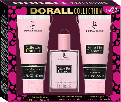 Парфюмерный набор Dorall Collection Ville De L'amour Туалетная вода+гель для душа+лосьон для рук (30мл+50мл+50мл)