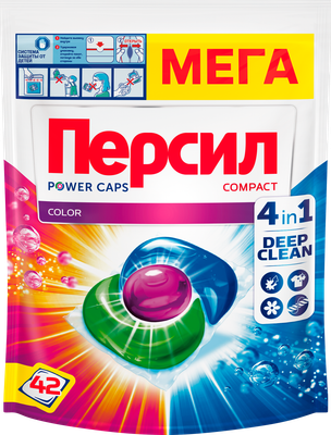 

Капсулы для стирки, Power Caps 4 в 1 Color
