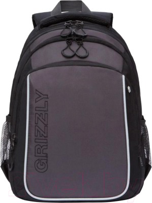 Школьный рюкзак Grizzly RB-152-1 (черный/серый)