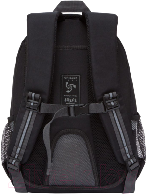 Школьный рюкзак Grizzly RB-152-1 (черный/серый)