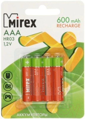 Комплект аккумуляторов Mirex HR03 / HR03-06-E4 (4шт)
