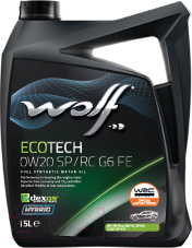 Моторное масло WOLF EcoTech 0W20 SP/RC G6 FE / 16153/5 (5л)