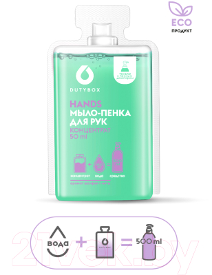 Мыло-пена Dutybox Hands Малина Шалфей-мята Концентрат + бутылка (2x50мл)