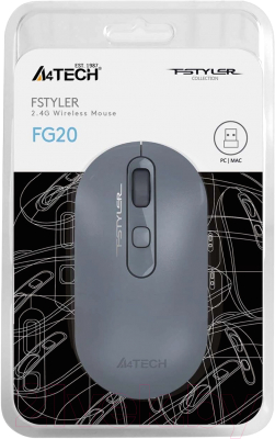 Мышь A4Tech Fstyler FG20 (пепельный/синий)