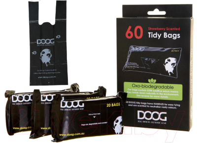 Пакеты для выгула собак DOOG RB02 (60шт, черный)