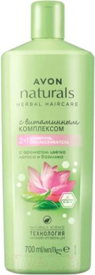 Шампунь-кондиционер для волос Avon Naturals С ароматом цветка лотоса и базилика 2в1 (700мл)