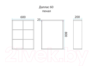 

Шкаф для ванной Misty, Даллас / П-Дал04060-072