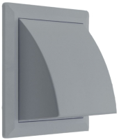 Решетка вентиляционная Storm KF-1717-F100GR с фланцем и обратным клапаном (170x170)