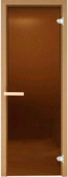 Стеклянная дверь для бани/сауны Doorwood 190x70 (бронза матовая, осина) - 