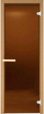 Стеклянная дверь для бани/сауны Doorwood 190x70 (бронза матовая, осина)