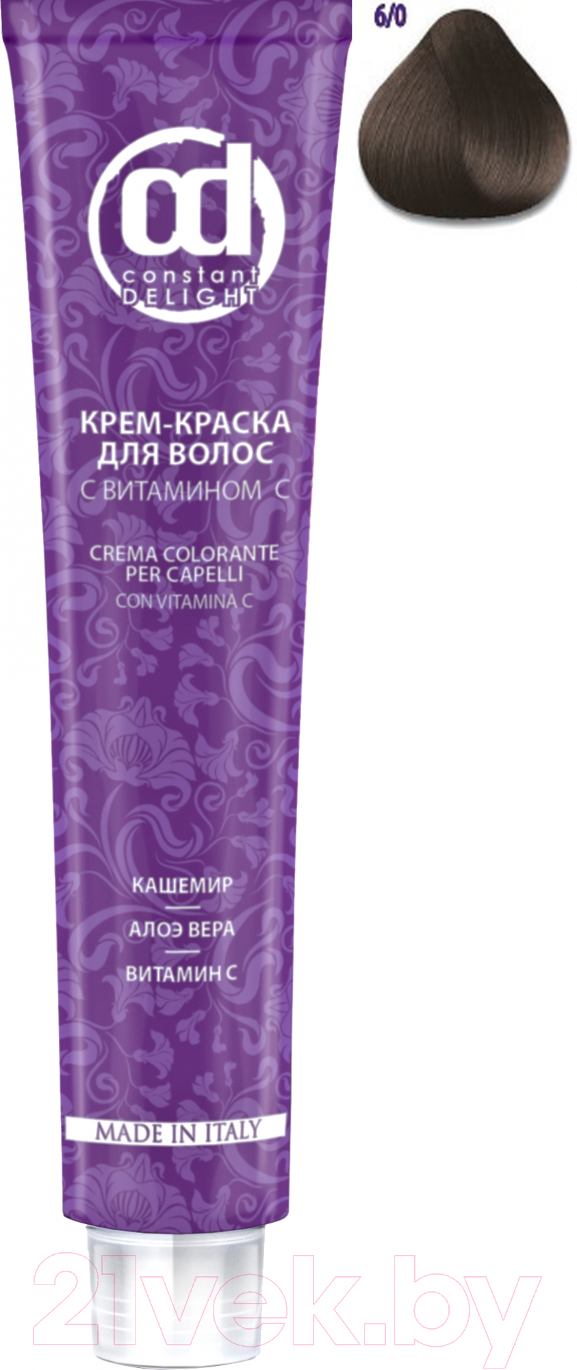 Крем-краска для волос Constant Delight Crema Colorante с витамином С 6/0 (100мл, темно-русый натуральный)