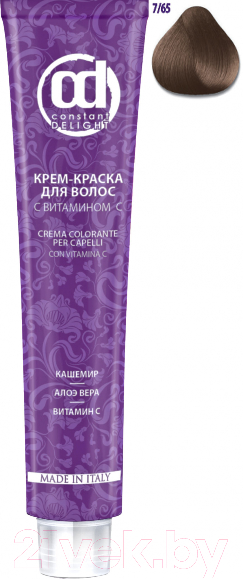 Крем-краска для волос Constant Delight Crema Colorante с витамином С 7/65 (100мл, средне-русый шоколадно-золотистый)
