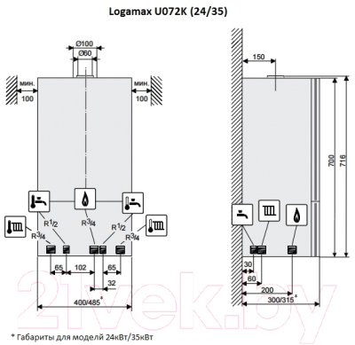 Купить Газовый котел Buderus Logamax U072-35K в Слуцке