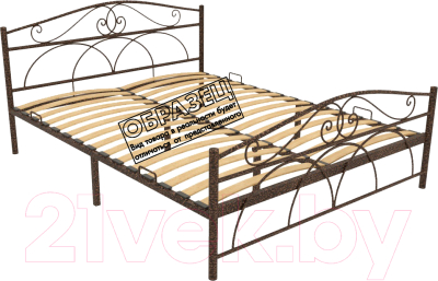 Односпальная кровать Князев Мебель Морена МНА.90.190.М (медный антик)