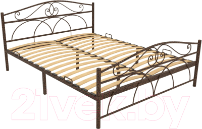 Двуспальная кровать Князев Мебель Морена МНА.160.190.М (медный антик)