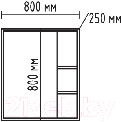 Купить Шкаф с зеркалом для ванной Misty Венера 80 R / П-Внр04080-01СвП  