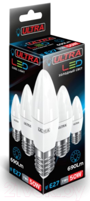 Лампа Ultra LED-С37-7W-E27-4000K
