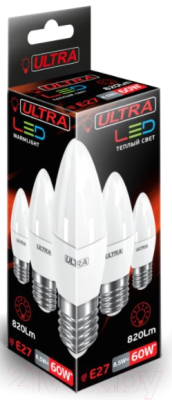 Лампа Ultra LED-С37-8.5W-E27-3000K