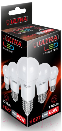 Лампа Ultra LED-A50-8.5W-E27-3000K — фото 2