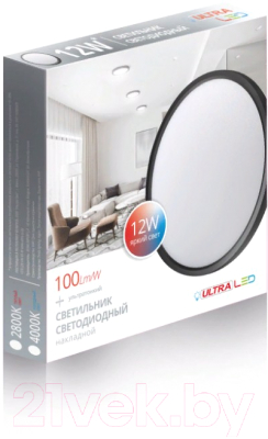 

Потолочный светильник Ultra, NR-12W-4000K Black