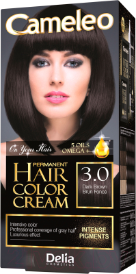 Крем-краска для волос Delia Cosmetics Cameleo 3.0 (темно-коричневый)