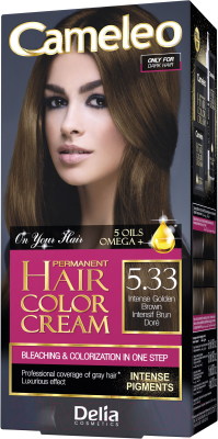 Крем-краска для волос Delia Cosmetics Cameleo 5.33 (интенсивный золотистый коричневый)