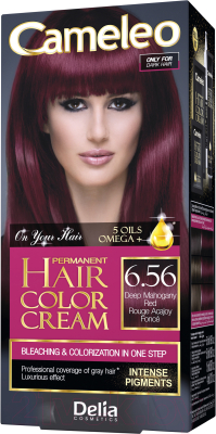 Крем-краска для волос Delia Cosmetics Cameleo 6.56 (глубокий красный махагон)