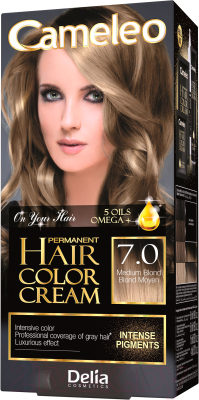 Крем-краска для волос Delia Cosmetics Cameleo 7.0 (средний блондин)