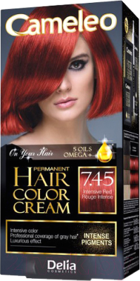 Крем-краска для волос Delia Cosmetics Cameleo 7.45 (интенсивный красный)