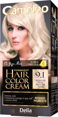 Крем-краска для волос Delia Cosmetics Cameleo 9.1 (ультра пепельный блондин)