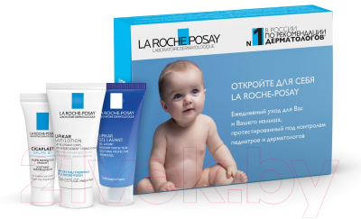 Набор косметики детской La Roche-Posay Lipikar Kit Derm Baby 19 Mark гель 15мл+молочко 15мл+бальзам 3мл