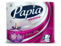 Туалетная бумага Papia Deluxe Дольче Вита белый 4х слойная (4рул) - 