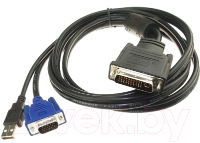 Кабель/переходник ATcom AT9506 DVI-D - VGA (1.8м, черный)