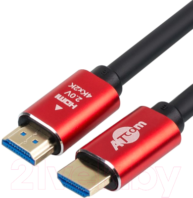 Кабель ATcom AT5940 HDMI VER 2.0 (1м, Red/Gold)