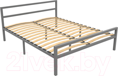 Двуспальная кровать Князев Мебель Наргиз НЗ.160.200.С (серый муар)